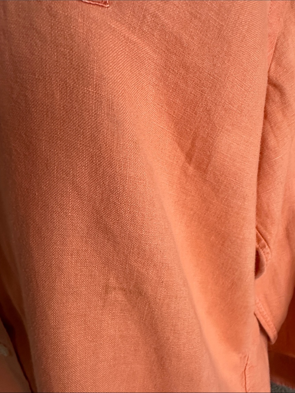 Lauren Ralph Lauren Orange Linen Button-Down Shirt - Picture 7 of 9